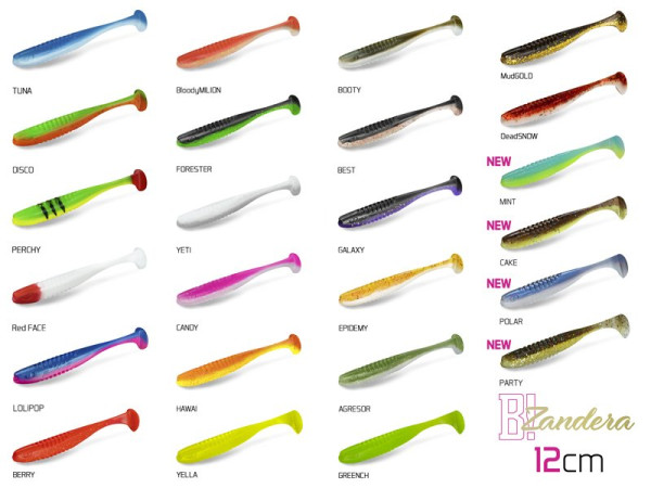 DELPHIN Top mix nástrah ZANDERA UVs / 5ks 12cm/Yeti + Booty + Candy + Perchy + Forester