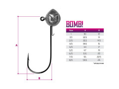 DELPHIN Jigová hlava s držákem Delphin BOMB! / 5ks 12g-2/0
