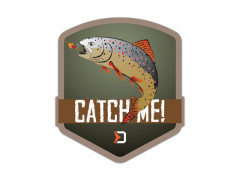 DELPHIN Nálepka Delphin CatchME! PSTRUH 9x8cm