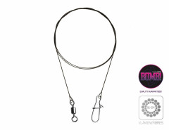 DELPHIN Wolfrámové lanko BOMB! s obratl. a karab. / 20 vláken 2ks/35cm/11kg