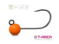 DELPHIN Wolframový jig Delphin T-AREA BL/5ks fluo oranžový/4mm/0,6g/#6