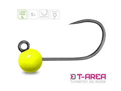 DELPHIN Wolframový jig Delphin T-AREA BL/5ks fluo žlutý/4mm/0,6g/#6