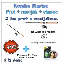 Saenger Kombo Startec Prut + naviják + vlasec 1 + 1  Varianta 3,00m