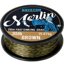 Kryston pletené šňůrky - Merlin fast sinking braid pískový 15lb 20m